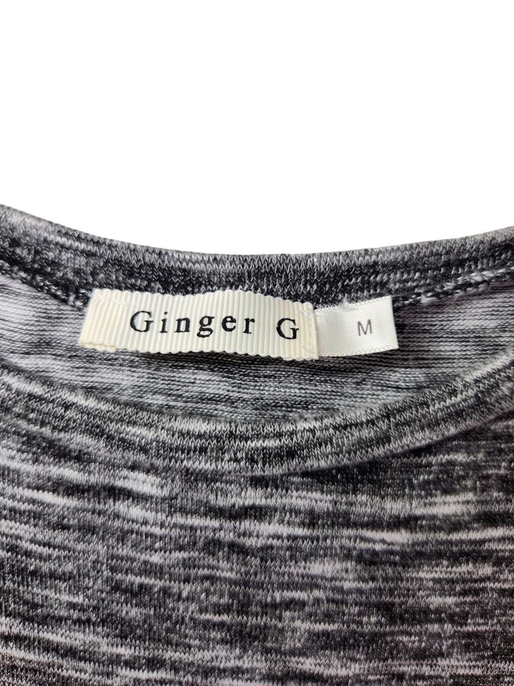 Ginger G Maxi Tank Dress Med Black Gray Marled Knit Sleeveless Stretch USA Y2K - Picture 8 of 12